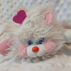 Mattel White and Pink Fluffy Stuffed Animal80s Popple Plush Stuffed Toy Kids Toy